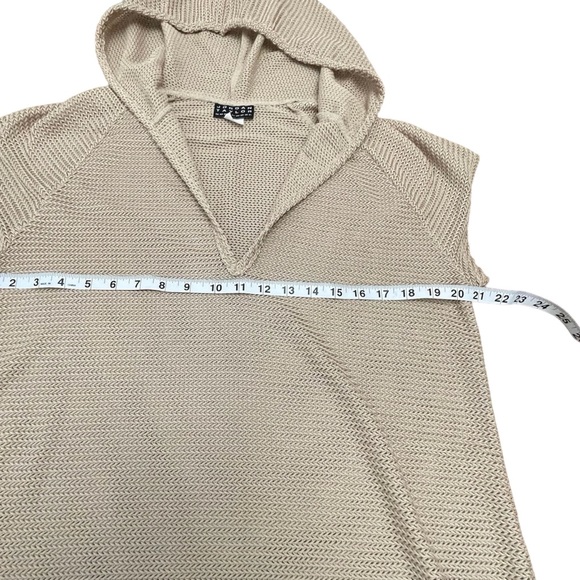 JORDAN TAYLOR BEACHWEAR | OPEN KNIT HOODED COVER-UP | TAN | L - Picture 4 of 8